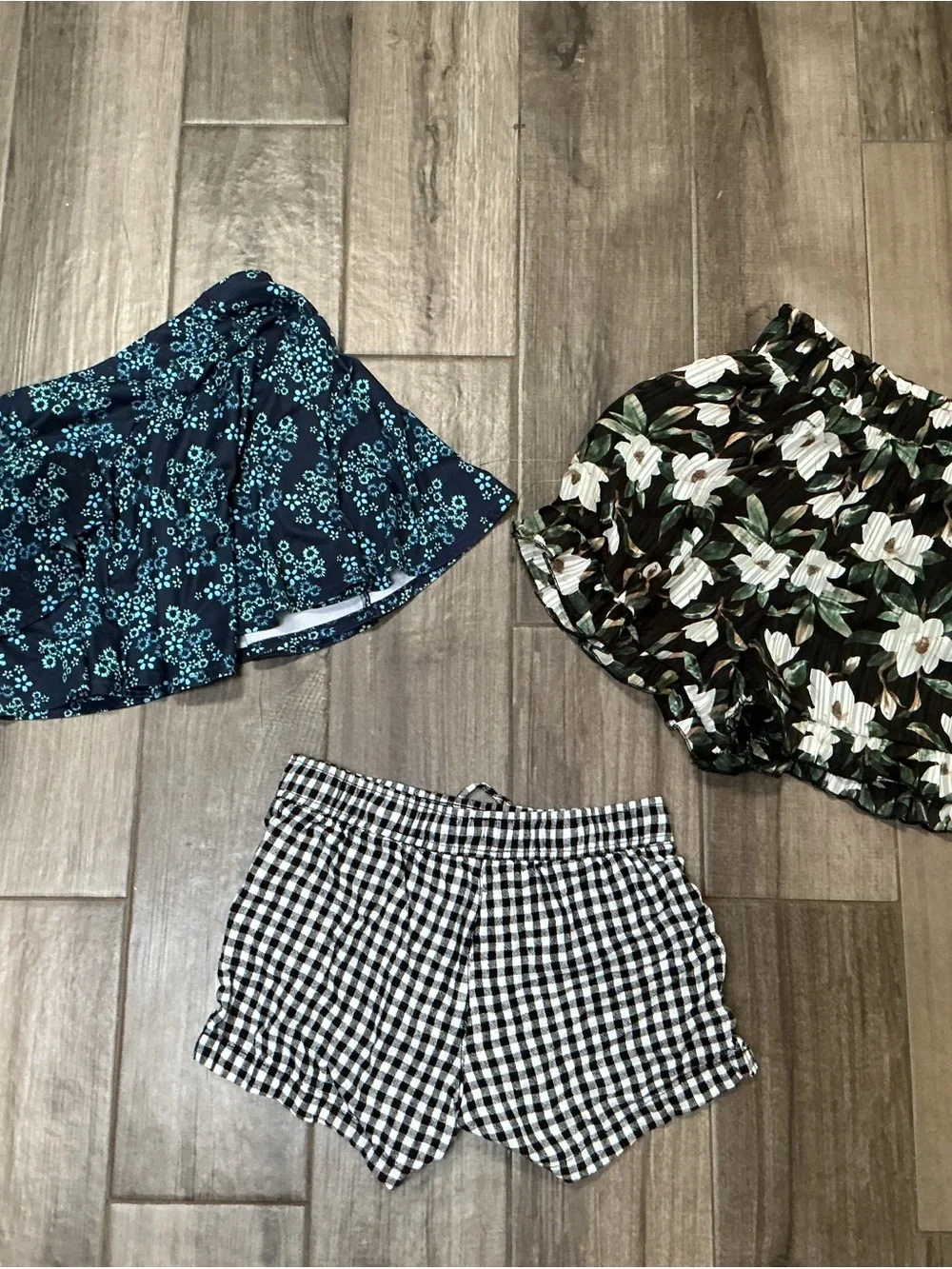 Old Navy Black & White Gingham Cotton Shorts